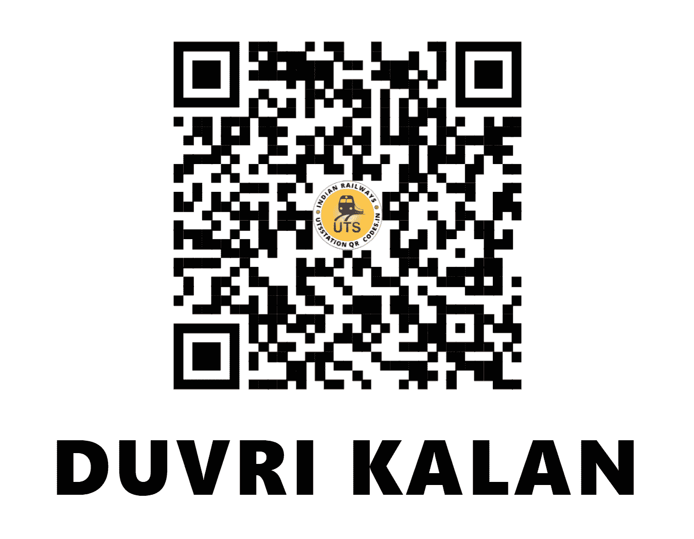 UTS QR Code for DUVRI KALAN - BARD - WC (MADHYA PRADESH)